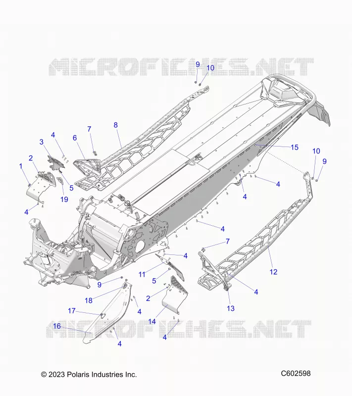 CHASSIS, PROTECTION D'EMBRAYAGE, FOOTRESTS, AND RUNNINGBOARDS