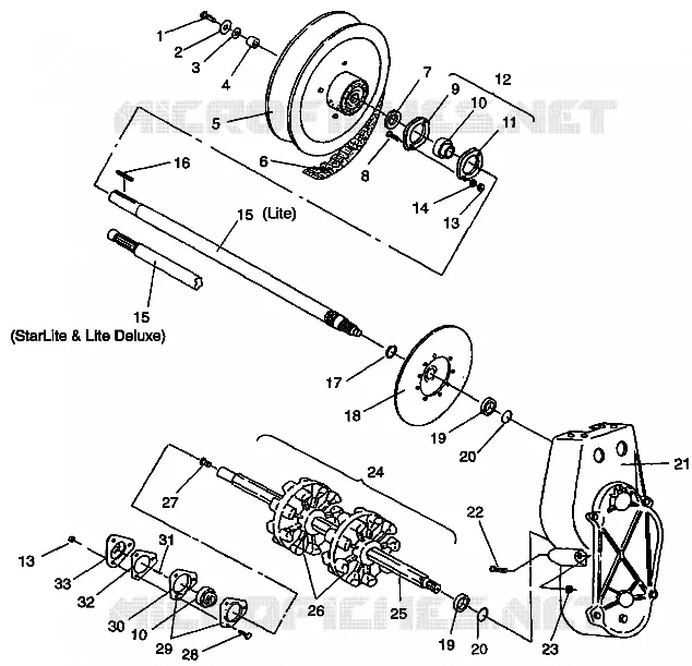 SYSTÈME DE TRANSMISSION ASSEMBLY LITE/0933433,STARLITE/0933427 AND  LITE DELUXE/0933431 (4922972297015A)