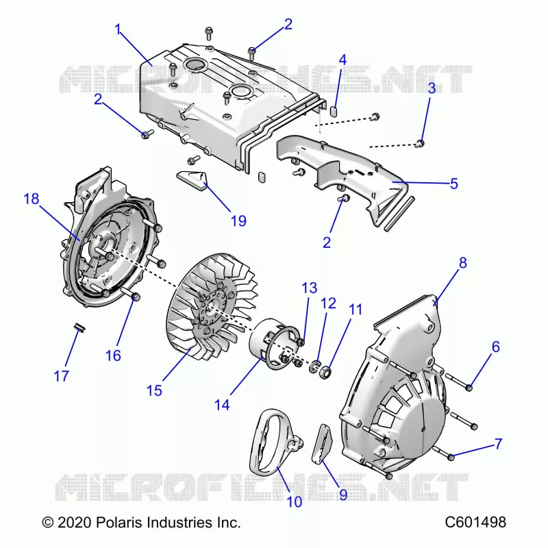 ENGINE, BLOWER HOUSING AND LANCEUR