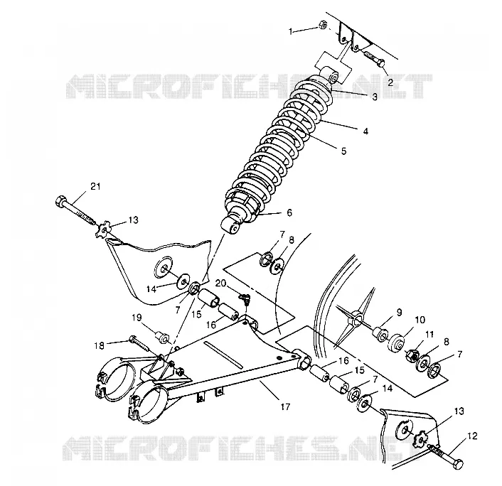BRAS OSCILLANT ET AMORTISSEUR ARRIERE 6x6 400L W948740 (4926802680C004)