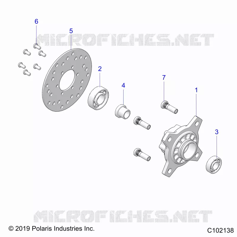 ROUES, FRONT HUB AND BRAKE DISK