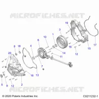 ENGINE, STATOR COVER AND FLYROUE