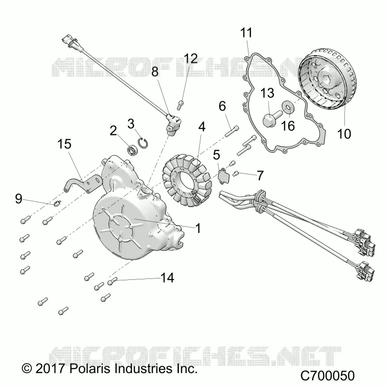 ENGINE, STATOR AND VOLANT MOTEUR