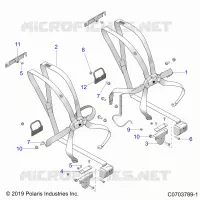SIEGE BELT MOUNTING, FRONT, 6 POINT