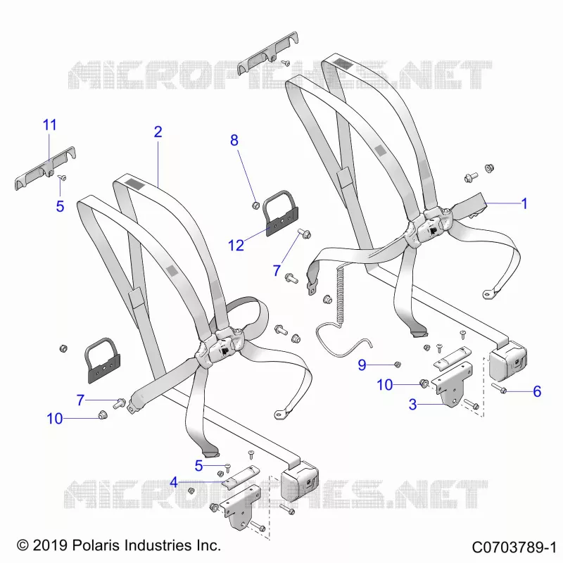 SIEGE BELT MOUNTING, FRONT, 6 POINT