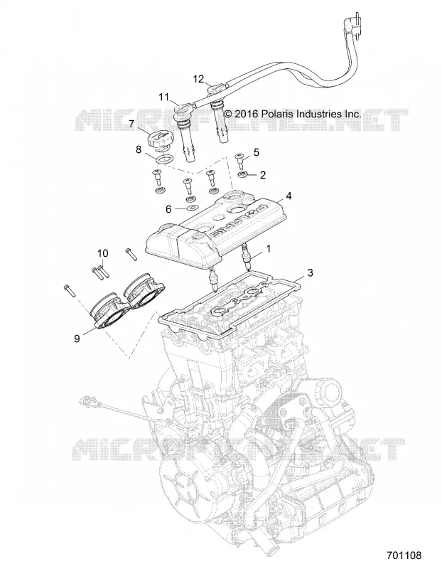 ENGINE, THROTTLE BODY AND COUVERCLE SOUPAPE