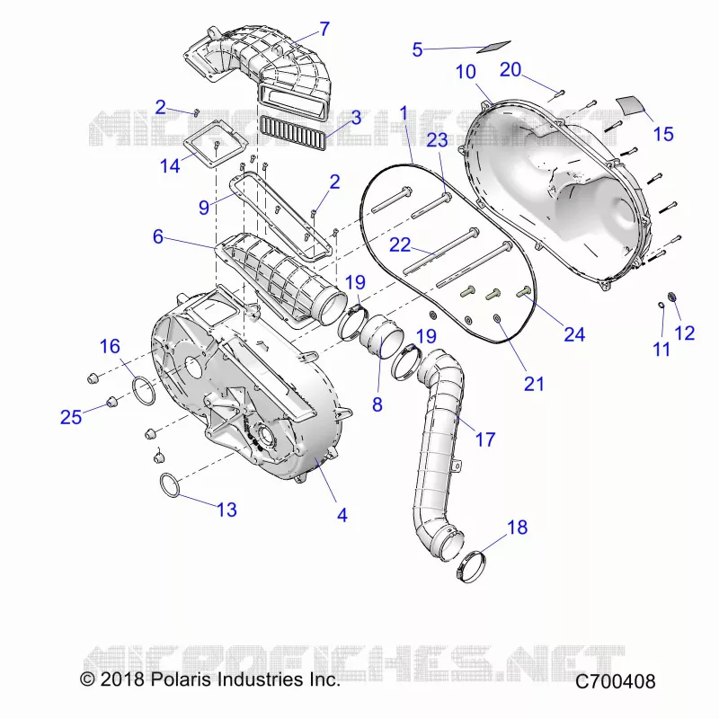 DRIVE TRAIN, COUVERCLE D'EMBRAYAGE AND DUCTING