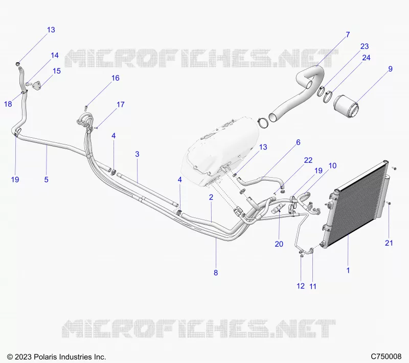 SYSTÃˆME DE CLIMATISATION CONDENSER AND HOSE ROUTINGS