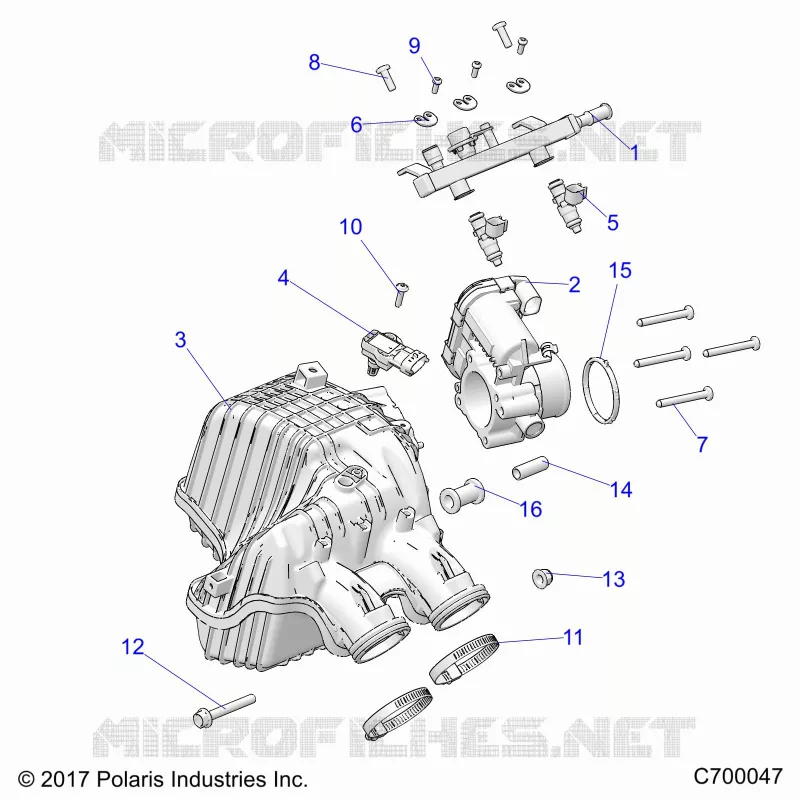 ENGINE, PRISE D'AIR MANIFOLD, THROTTLE BODY, FUEL RAIL