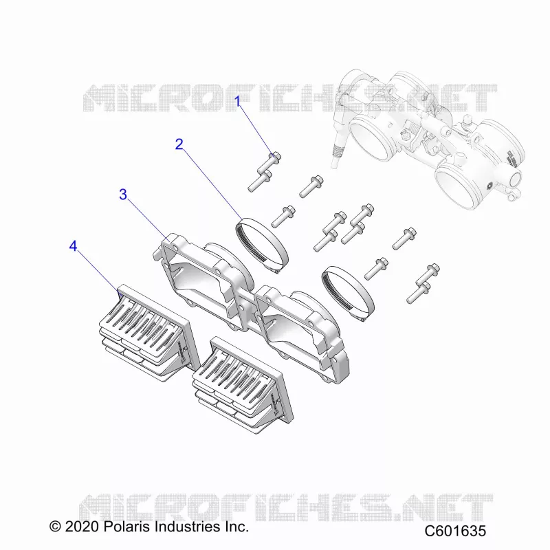 ENGINE, REED VALVE AND CORPS DE PAPILON ADAPTOR