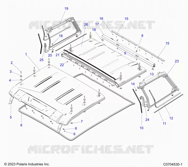 TOIT AND REAR CAB PANELS