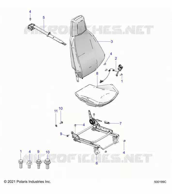 SIEGE (DRIVER) AND SEAT BELT MOUNTING