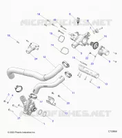 MOTEUR, COOLANT PUMP AND THERMOSTAT