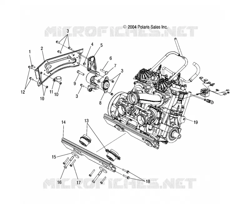 SUPPORT MOTEUR RH and FRONT
