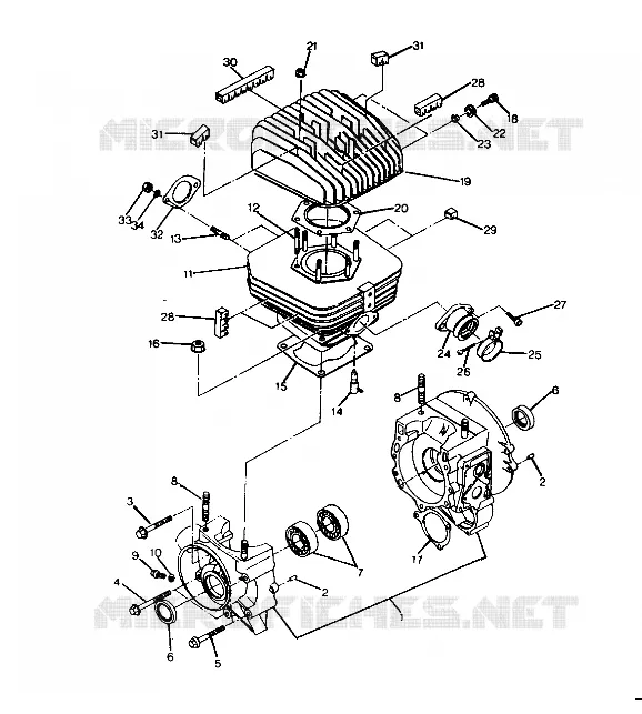CARTERS MOTEUR AND CYLINDRE  250 2X4