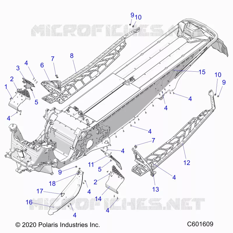 CHASSIS, PROTECTION D'EMBRAYAGE, FOOTRESTS, AND RUNNINGBOARDS