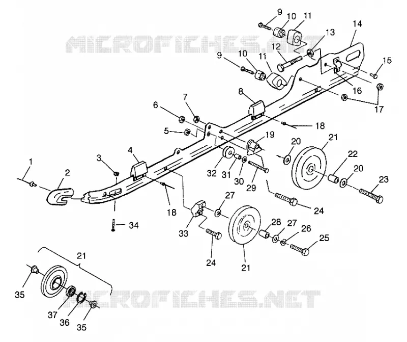 FIXATION RAIL (SUSPENSION) 440 LC 0972760 (4938353835B009)
