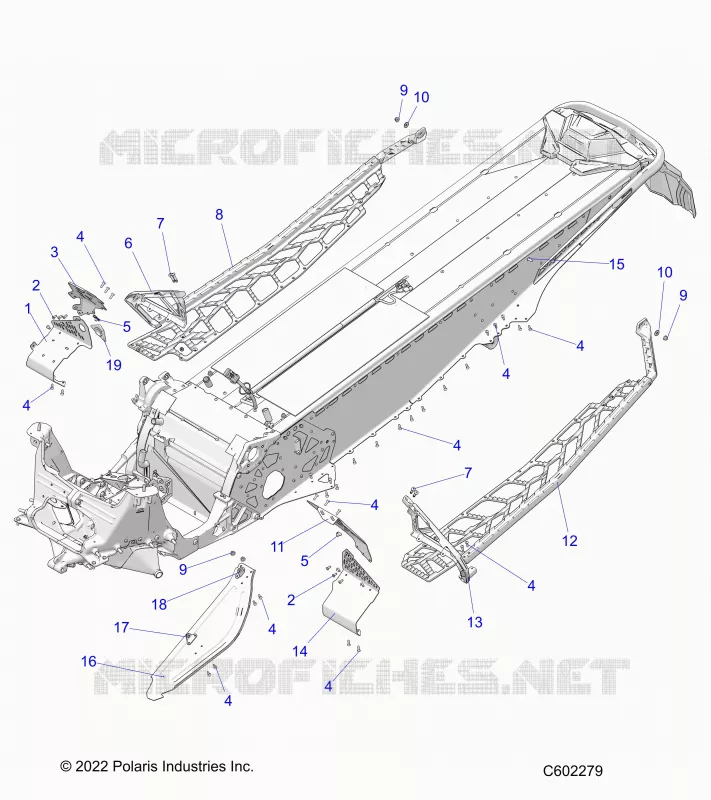 CHASSIS, PROTECTION D'EMBRAYAGE, FOOTRESTS, AND RUNNINGBOARDS