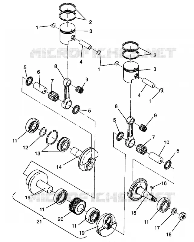 PISTON ET VILEBREQUIN TRAIL 0960761, TRAIL TOURING 0960262 AND EUROPEAN TRA (4931763176D002)