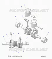 ENGINE, PISTON AND VILEBREQUIN