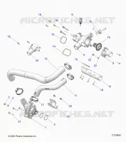 MOTEUR, COOLANT PUMP AND THERMOSTAT