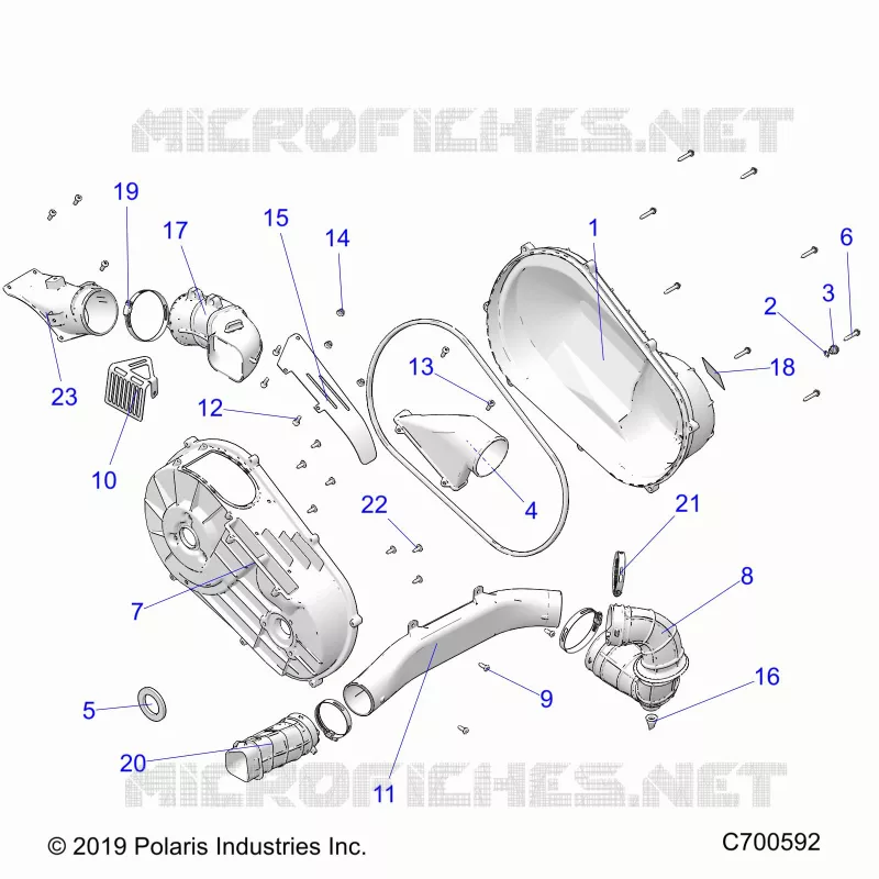 DRIVE TRAIN, COUVERCLE D'EMBRAYAGE AND DUCTING