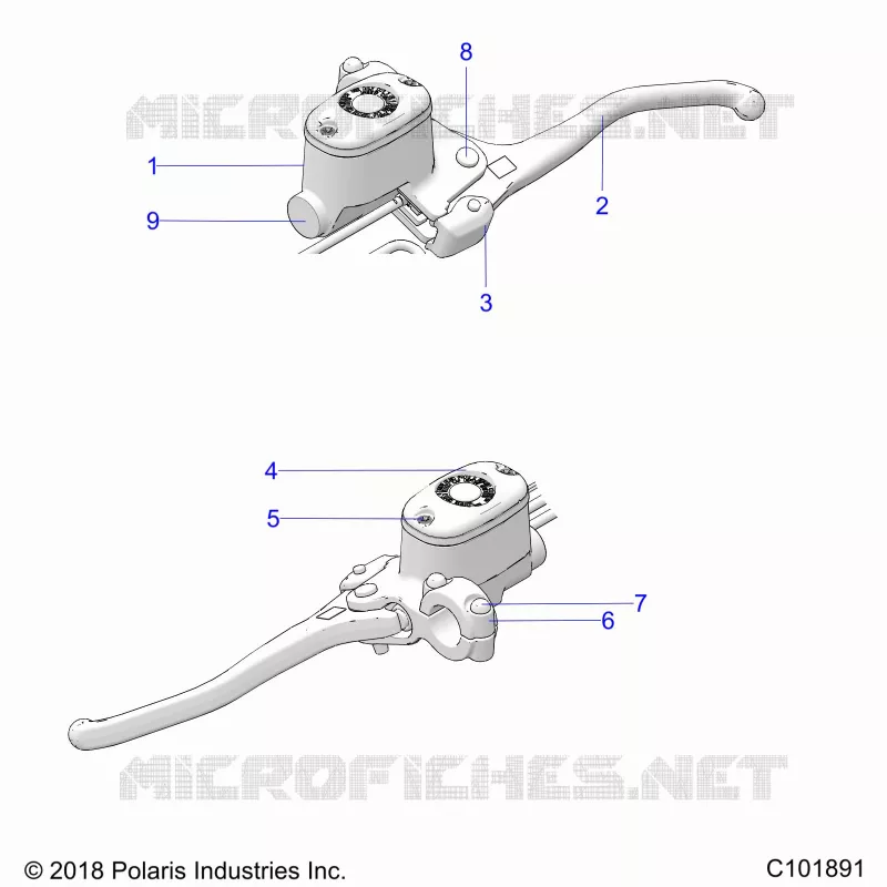 BRAKES, FRONT BRAKE LEVER AND MAITRE CYLINDRE