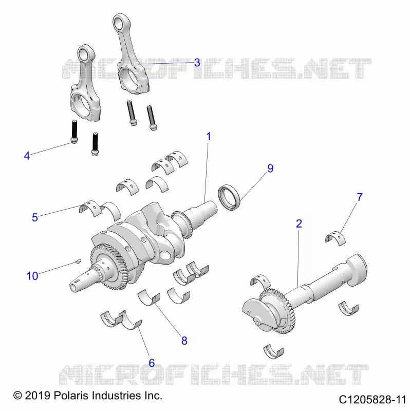 ENGINE, VILEBREQUIN AND BEARINGS