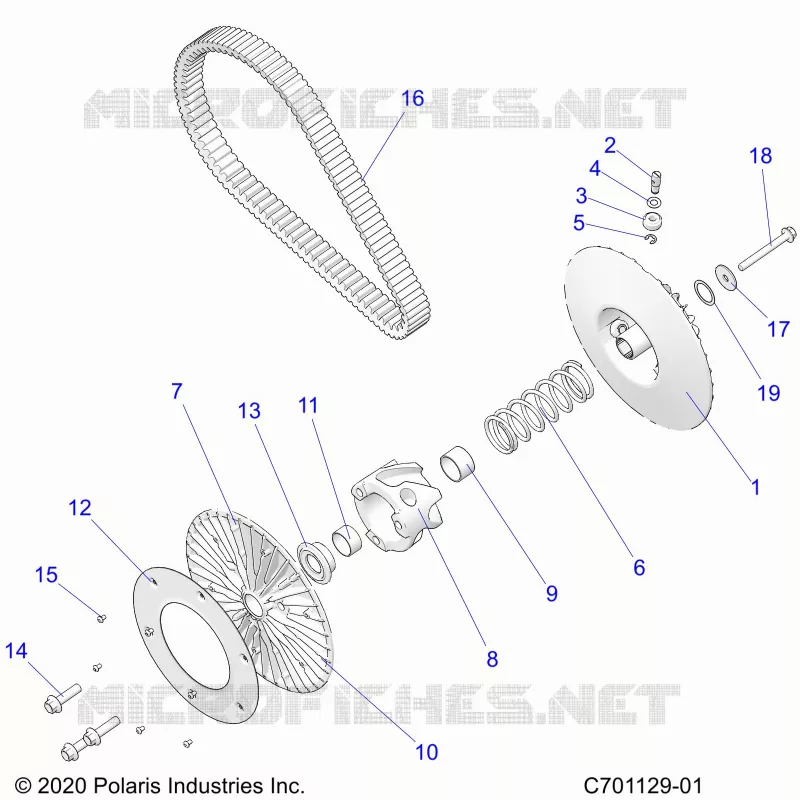 SYSTÃˆME DE TRANSMISSION, SECONDARY CLUTCH/BELT