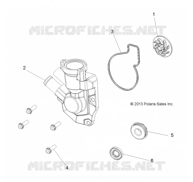 MOTEUR, WATERPUMP IMPELLER AND COVER