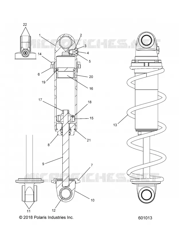 SUSPENSION, AMORTISSEUR AVANT TRACK (BLACK COIL OVER)