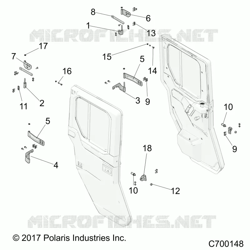 PORTES, REAR, FULL, MOUNTING