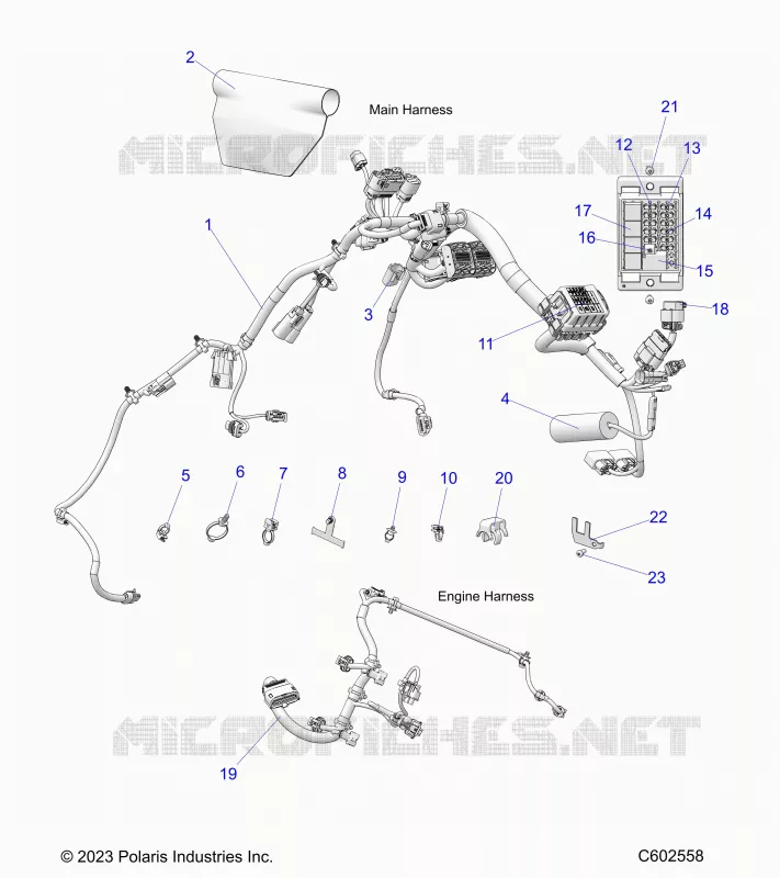 ELECTRICITE, WIRE HARNESS,CHASSIS/FUSE BLOCK, ENGINE