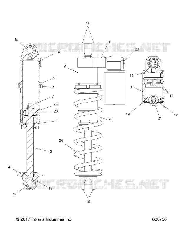 SUSPENSION, AMORTISSEUR AVANT TRACK