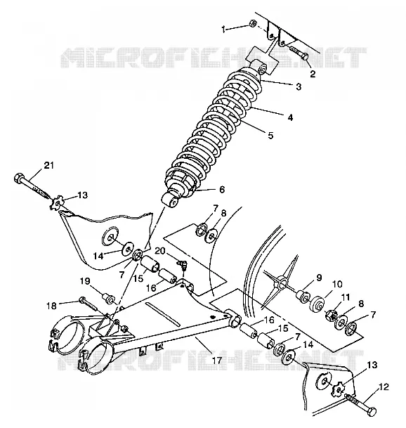 BRAS OSCILLANT ET AMORTISSEUR ARRIERE 6X6 350L W938739 (4924062406028A)