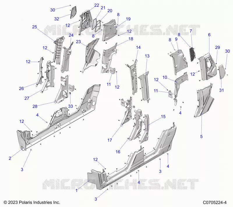 BODY, LOWER ROCKERS, REAR FENDERS, PILLARS