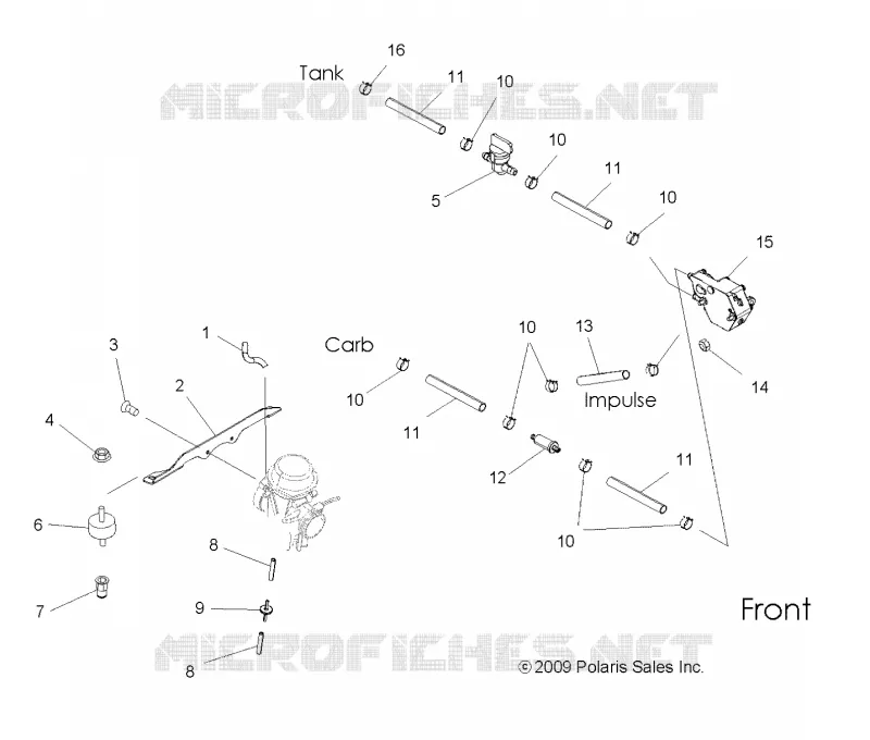 MOTEUR, CARBURATEUR MOUNTING AND CARBURANT LINES