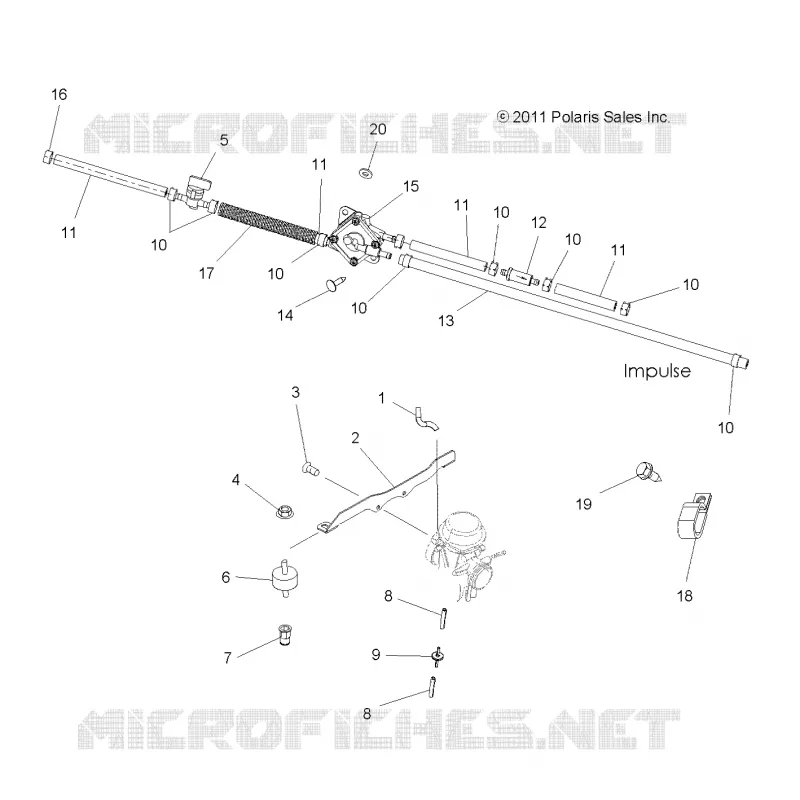 MOTEUR, CARBURATEUR MOUNTING AND CARBURANT LINES