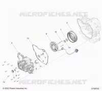 ENGINE, STATOR COVER AND FLYROUE