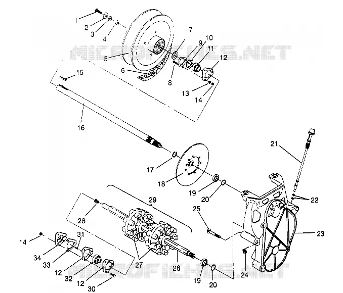 SYSTÈME DE TRANSMISSION ASSEMBLY  500 EFI 0952774, EFI SKS 0952574,   EFI SKS PT 095297 (4929052905B012)