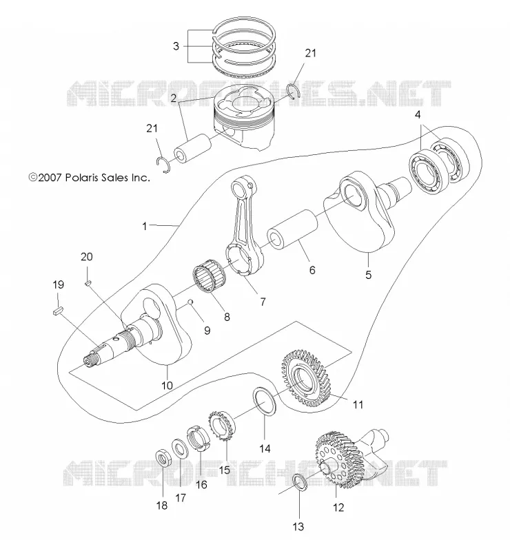 MOTEUR, VILEBREQUIN AND PISTON