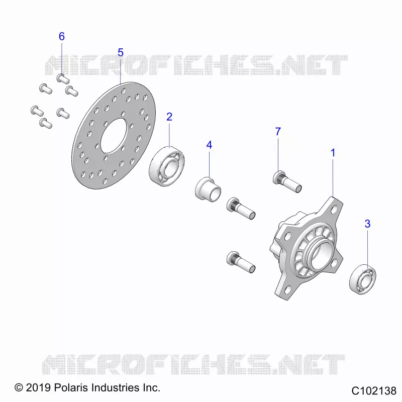 ROUES, FRONT HUB AND BRAKE DISK