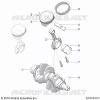 ENGINE, VILEBREQUIN AND PISTON