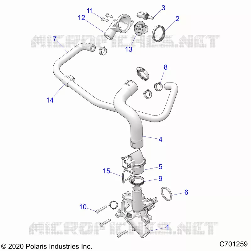 MOTEUR, WATERPUMP AND BYPASS