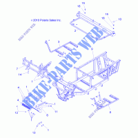 CHASSIS, CADRE AND FRONT BUMPER   R11RC08GA/GH/FA/FH (49RGRCADRE11EV) pour Polaris RANGER EV 4X4/INTL de 2011