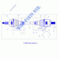 SYSTÈME DE TRANSMISSION, CARDAN AVANT   R11RC08GA/GH/FA/FH (49LEVSHAFTDRV10SDW) pour Polaris RANGER EV 4X4/INTL de 2011