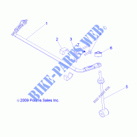 SUSPENSION ARRIERE STABILIZER BAR   R10RH45AG/AH/AR (49RGRSTABILIZERRR10) pour Polaris RANGER 4X4 400 HO de 2010