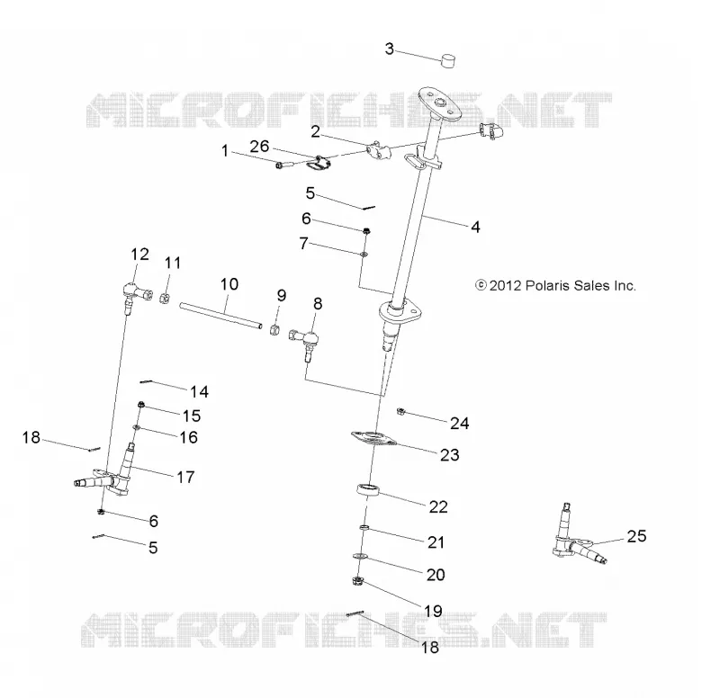 COLONNE DE DIRECTION AND TIE ROD ASM. - A16YAK09AF (49ATVDIRECTION13OUT90) Polaris OUTLAW 90 2016 OUTLAW 90  OUTLAW 90