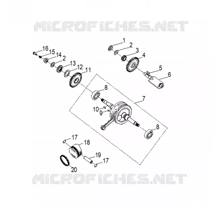 MOTEUR, VILEBREQUIN AND PISTON - A16YAP20AF (A00035) Polaris PHOENIX 200 2016 PHOENIX 200  PHOENIX 200