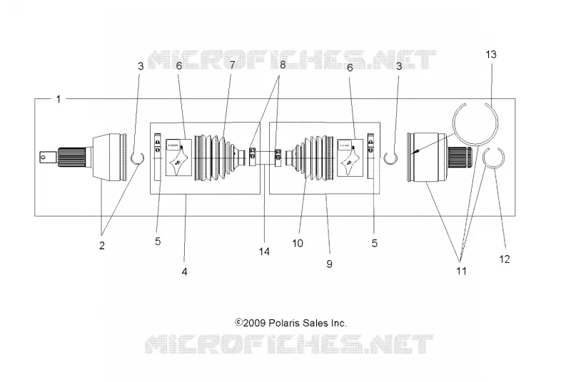 SYSTÈME DE TRANSMISSION, ARBRE DE TRANSMISSION, REAR - A16SVA85A2 (49ATVSHAFTDRIVERR1332642) Polaris SCRAMBLER 850 2019 SCRAMBLER 850 48  SCRAMBLER 850 48